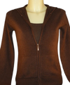 Cashmere zip up Hoody in Chocolate Brown