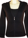 Cashmere zip up Hoody in Black